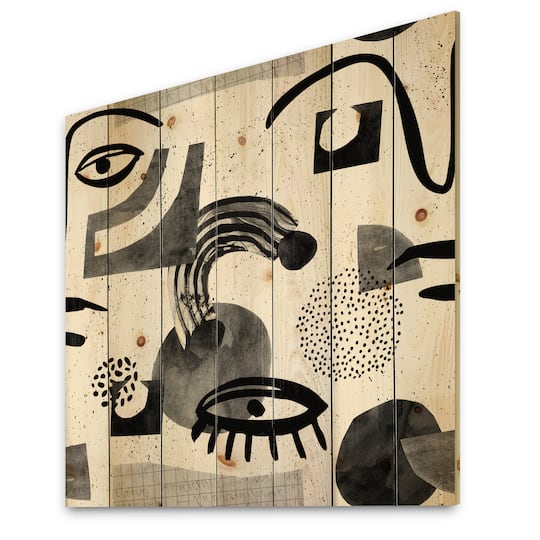 Designart - Collage of Eyes & Doodles In Contemporary Style II